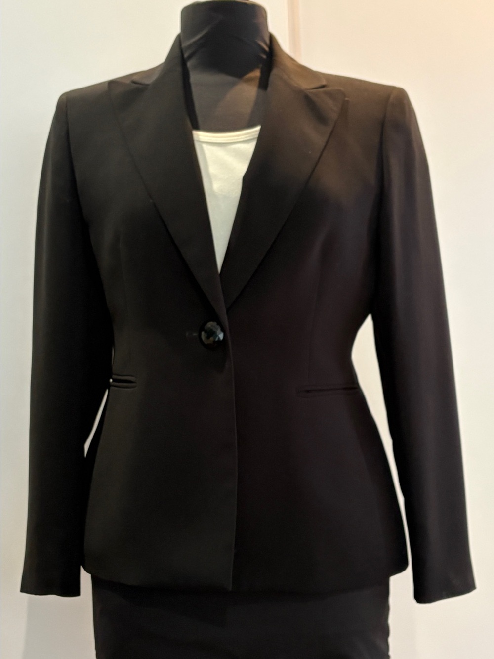 Kasper Black Single-Button Tailored Blazer (Bonus Slacks)